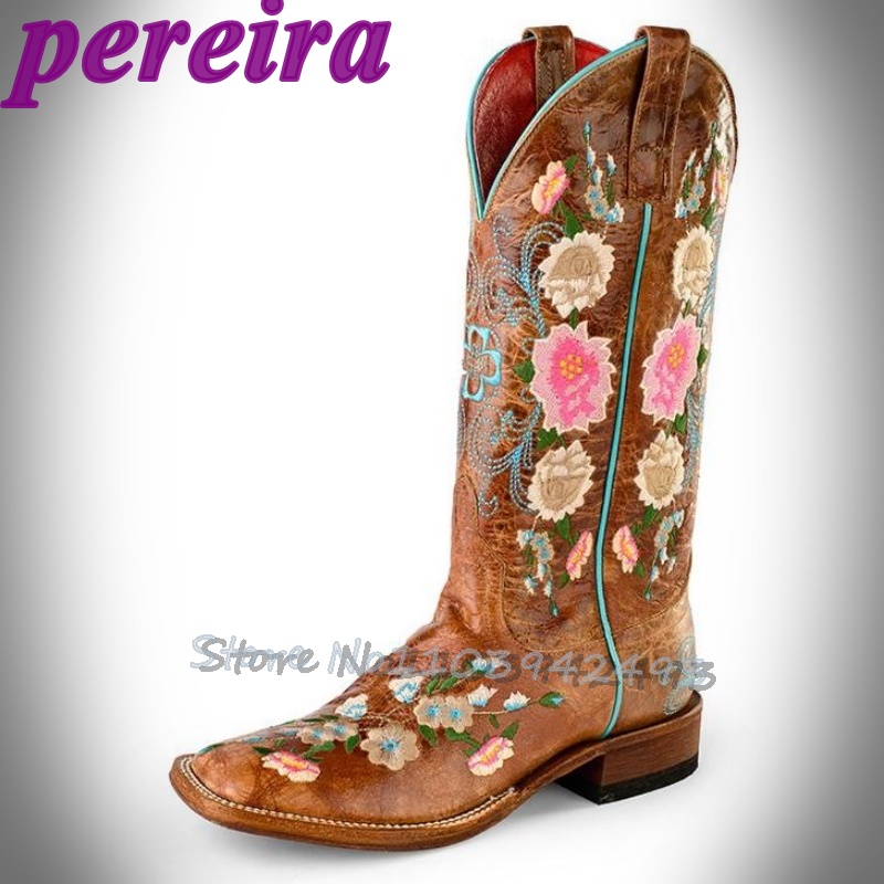Embroidery Garden - Botas de flores bordadas, Botas de