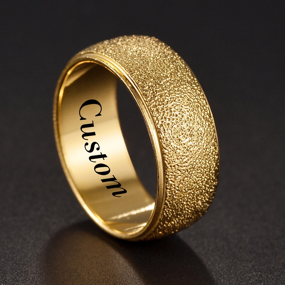 Embroidery Alphabet - Anillos de cobre esmerilado personalizados para