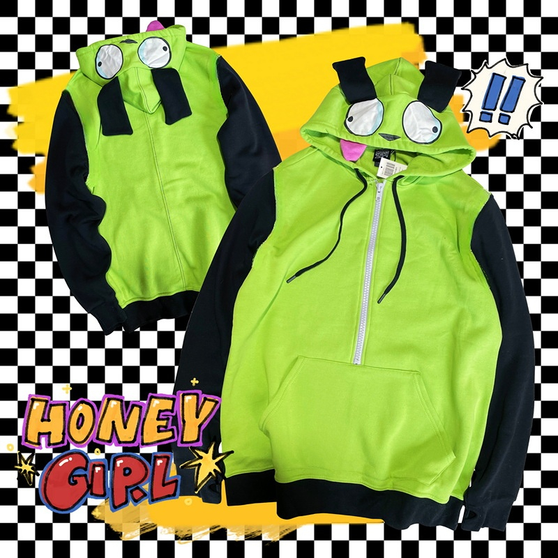 Embroidery Zip Up Hoodie - Anime Invader Cosplay disfraz abrigo Alien
