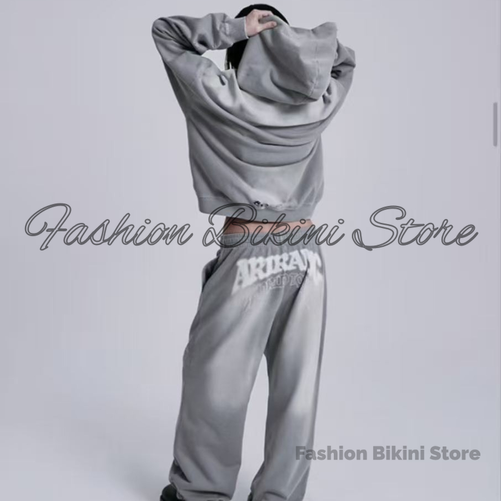 Embroidery Garments - Nueva sudadera con capucha gris lavada