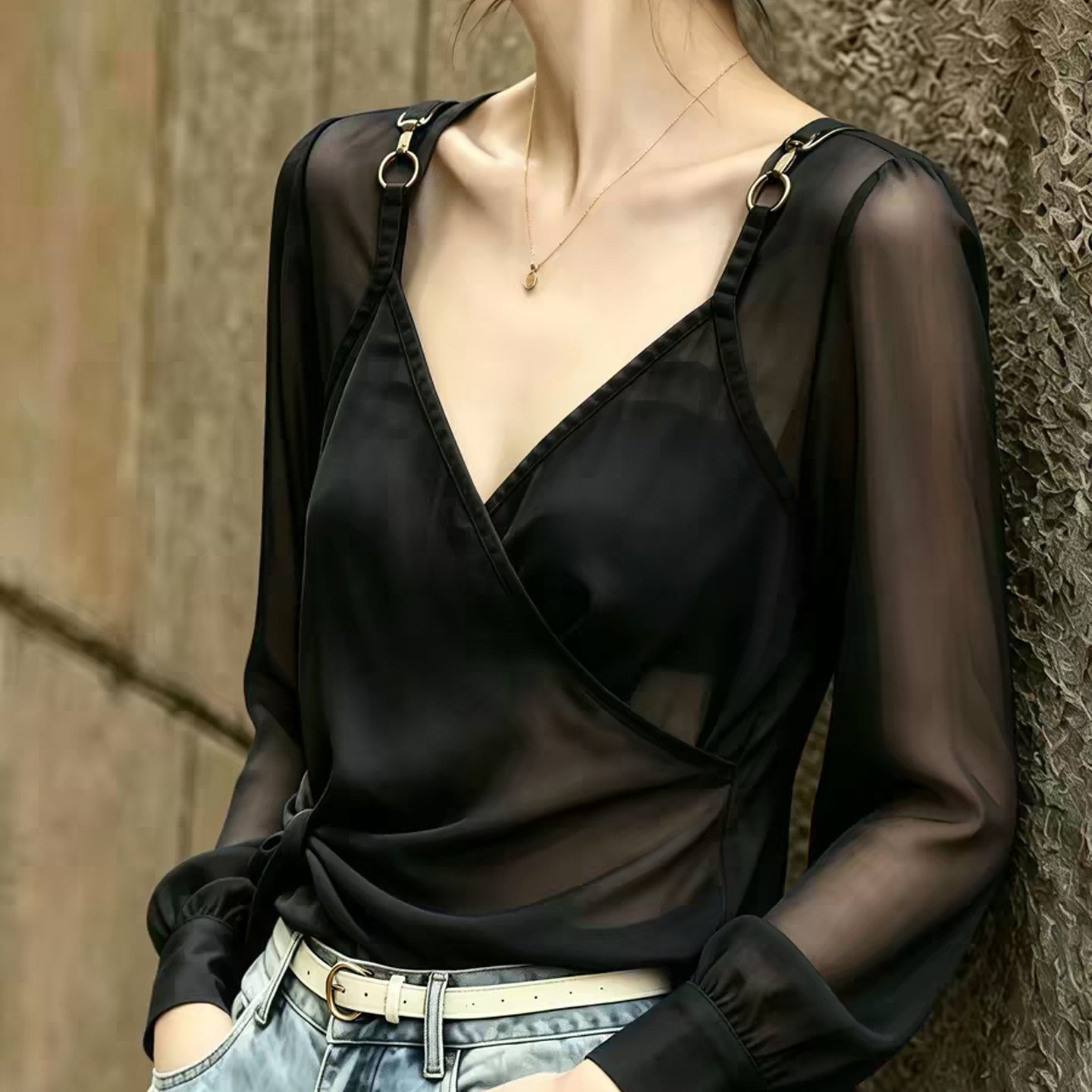 Embroidery Ring Sizes - Elegante Top de Talla Grande con