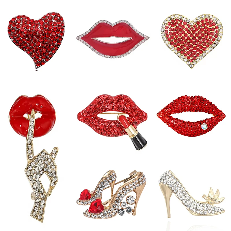 Embroidery Lips - Broche de reina de labios para