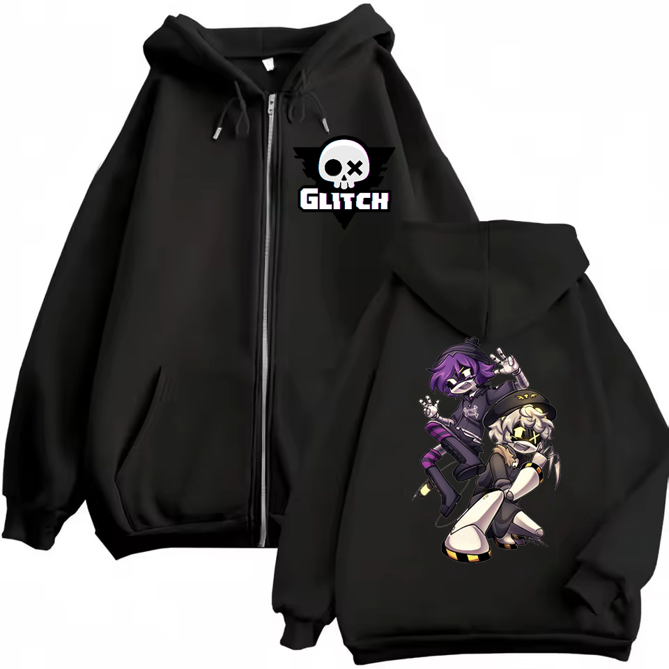 Embroidery Zip Up Hoodie - Anime Murder Drones Sudadera con capucha