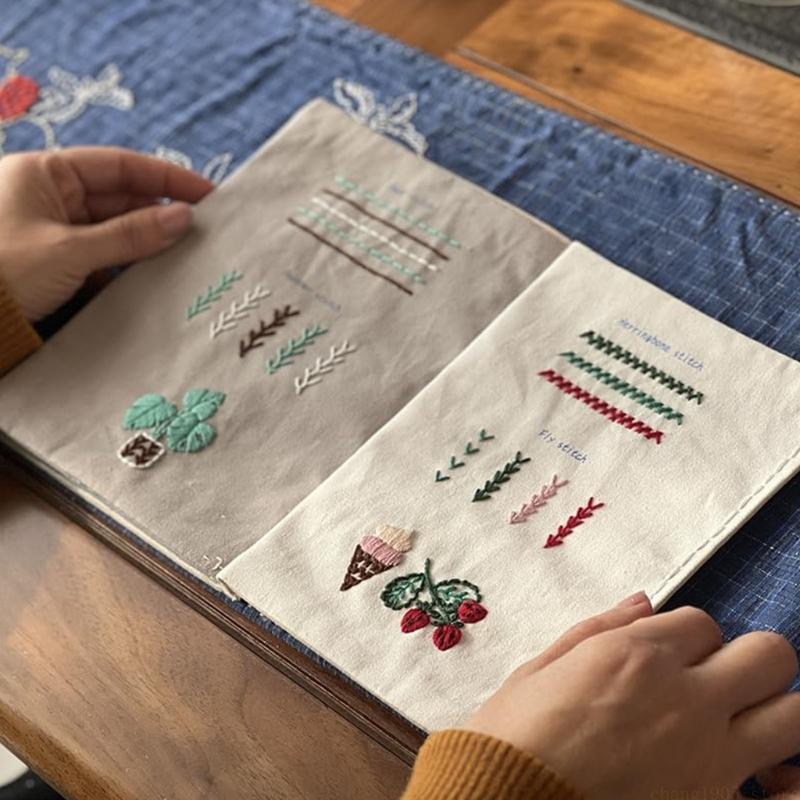 Embroidery Guide Book - Libro guía costura bordado tela hecho