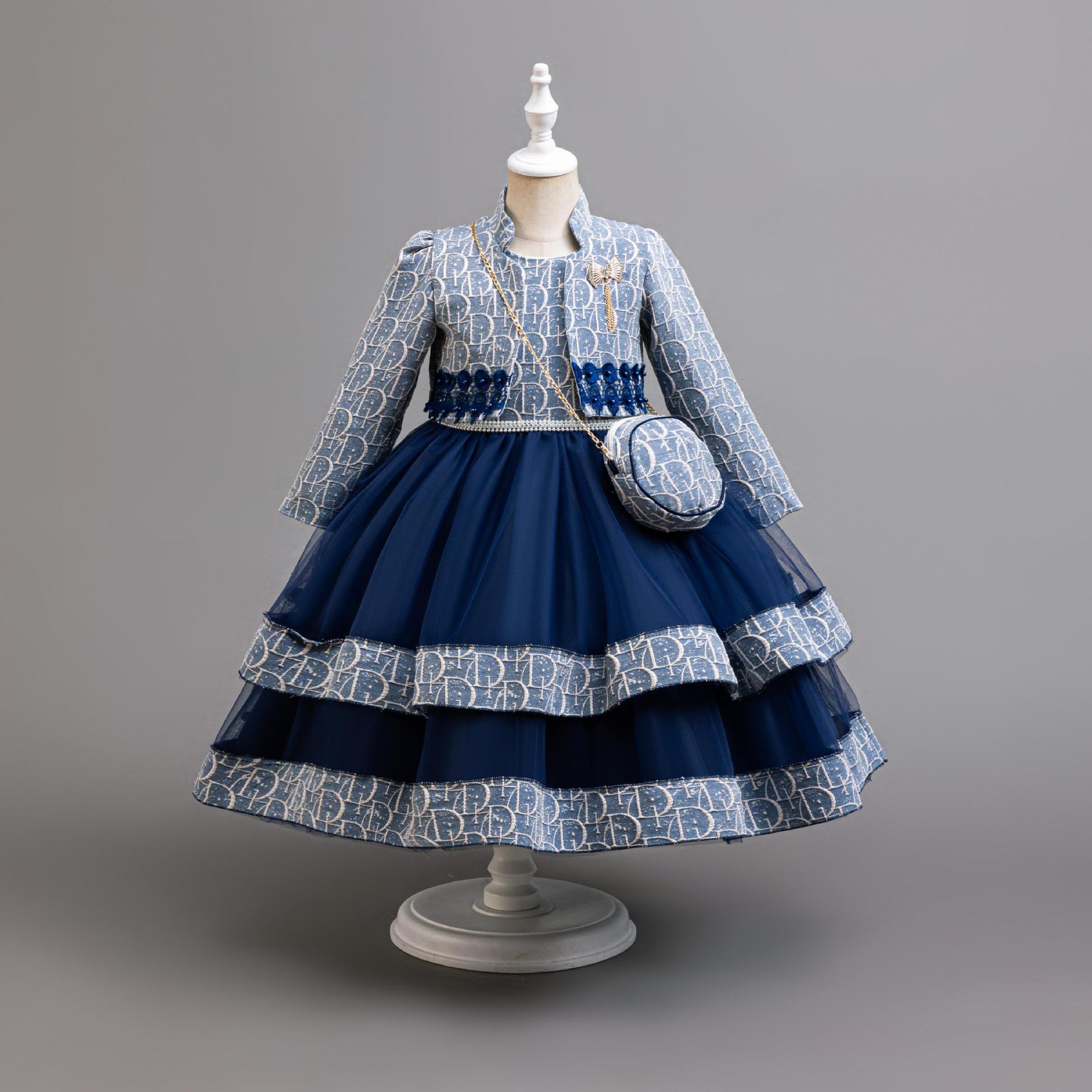 Embroidery Web - Vestido de Manga Larga para Niñas