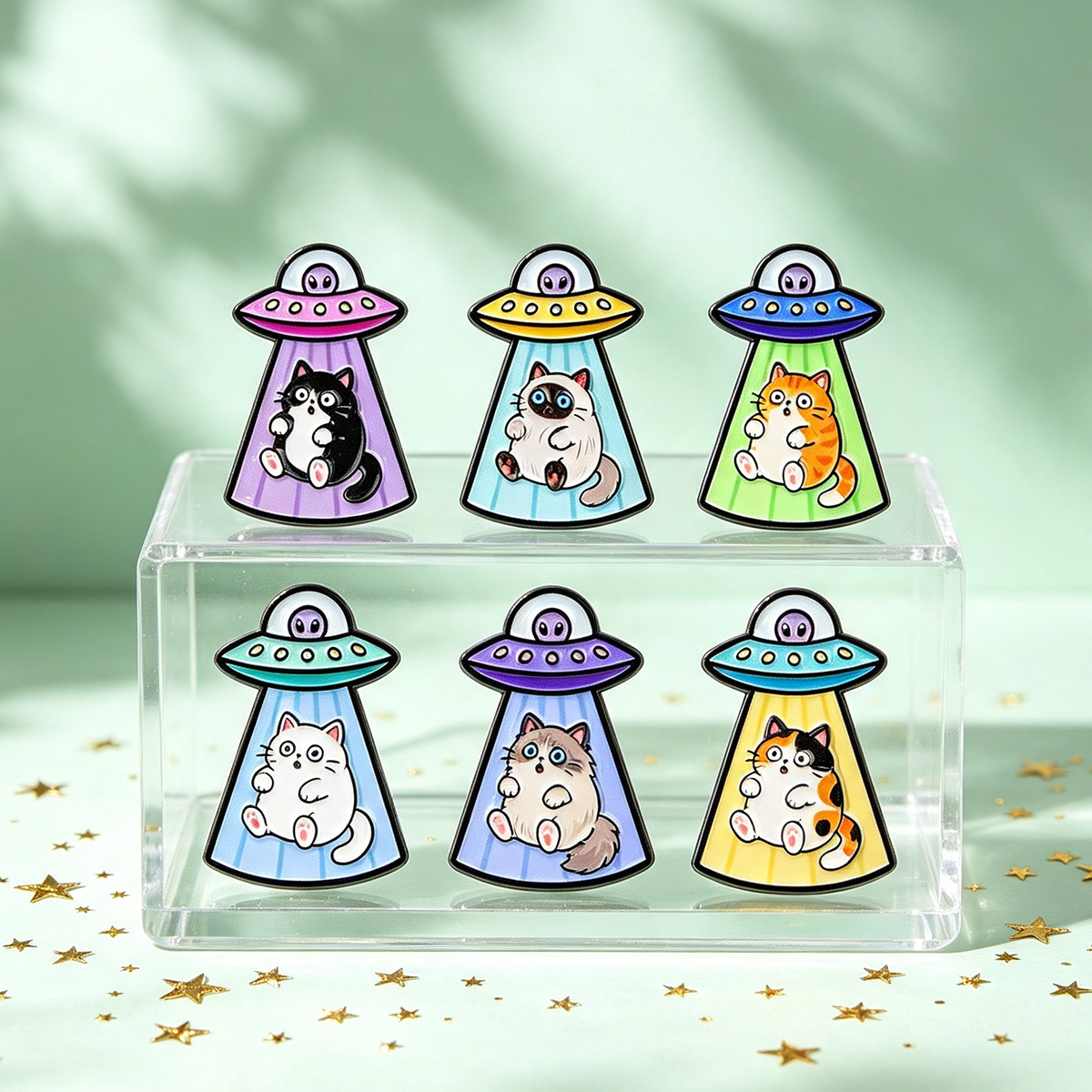 Pin esmaltado divertido de gat - Embroidery Illustration reseña y precio