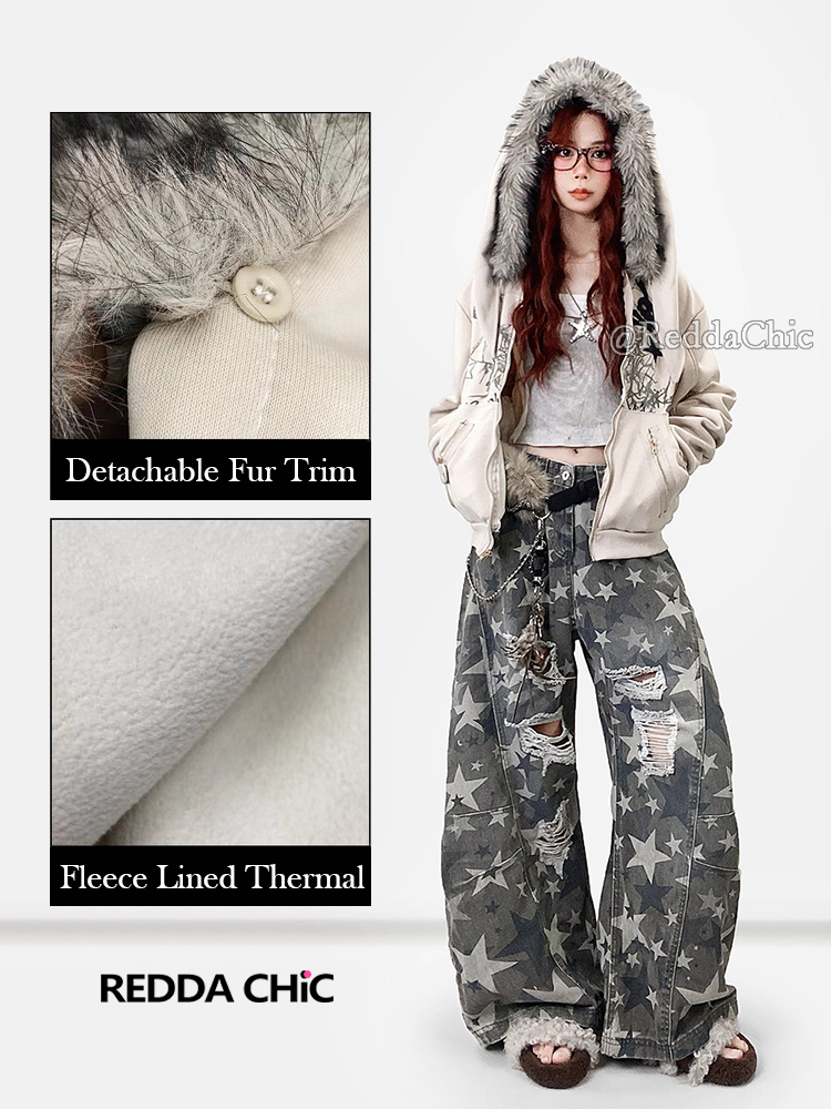 REDDACHiC-sudaderas con capuch - Embroidery Zip Up Hoodie reseña y precio