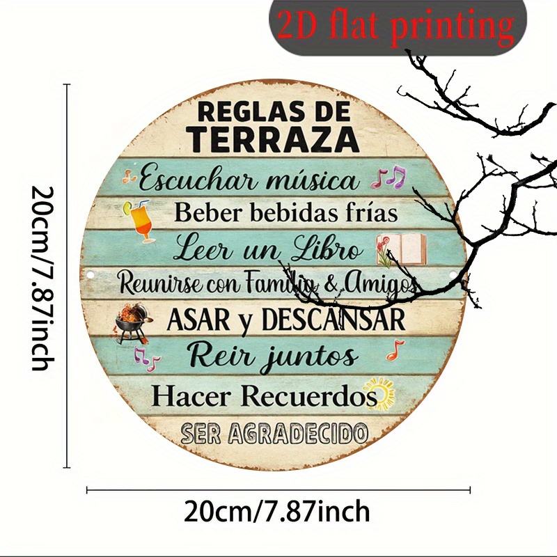 Letrero Redondo de Aluminio, P - Embroidery Garden reseña y precio