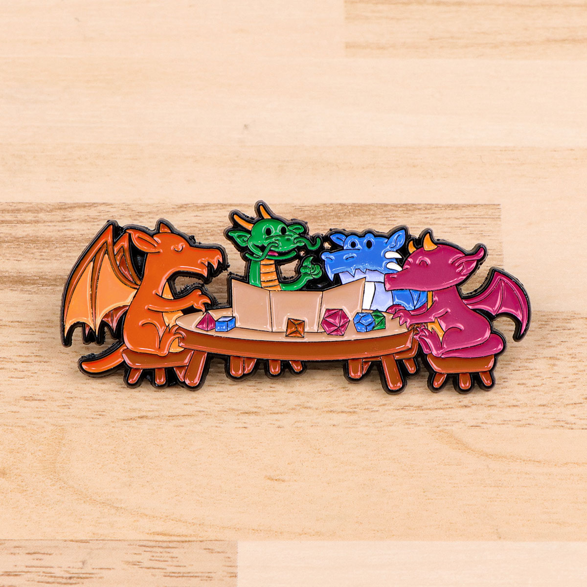 Game Dice Enamel Pin Dragon Ba - Embroidery Illustration reseña y precio