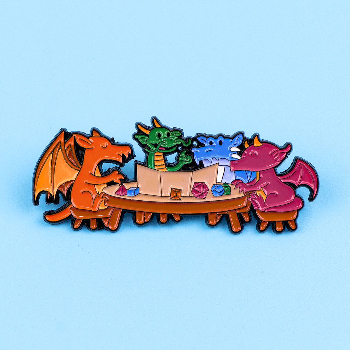 Game Dice Enamel Pin Dragon Ba - Embroidery Illustration reseña y precio