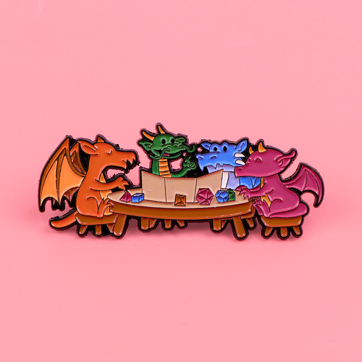 Game Dice Enamel Pin Dragon Ba - Embroidery Illustration reseña y precio