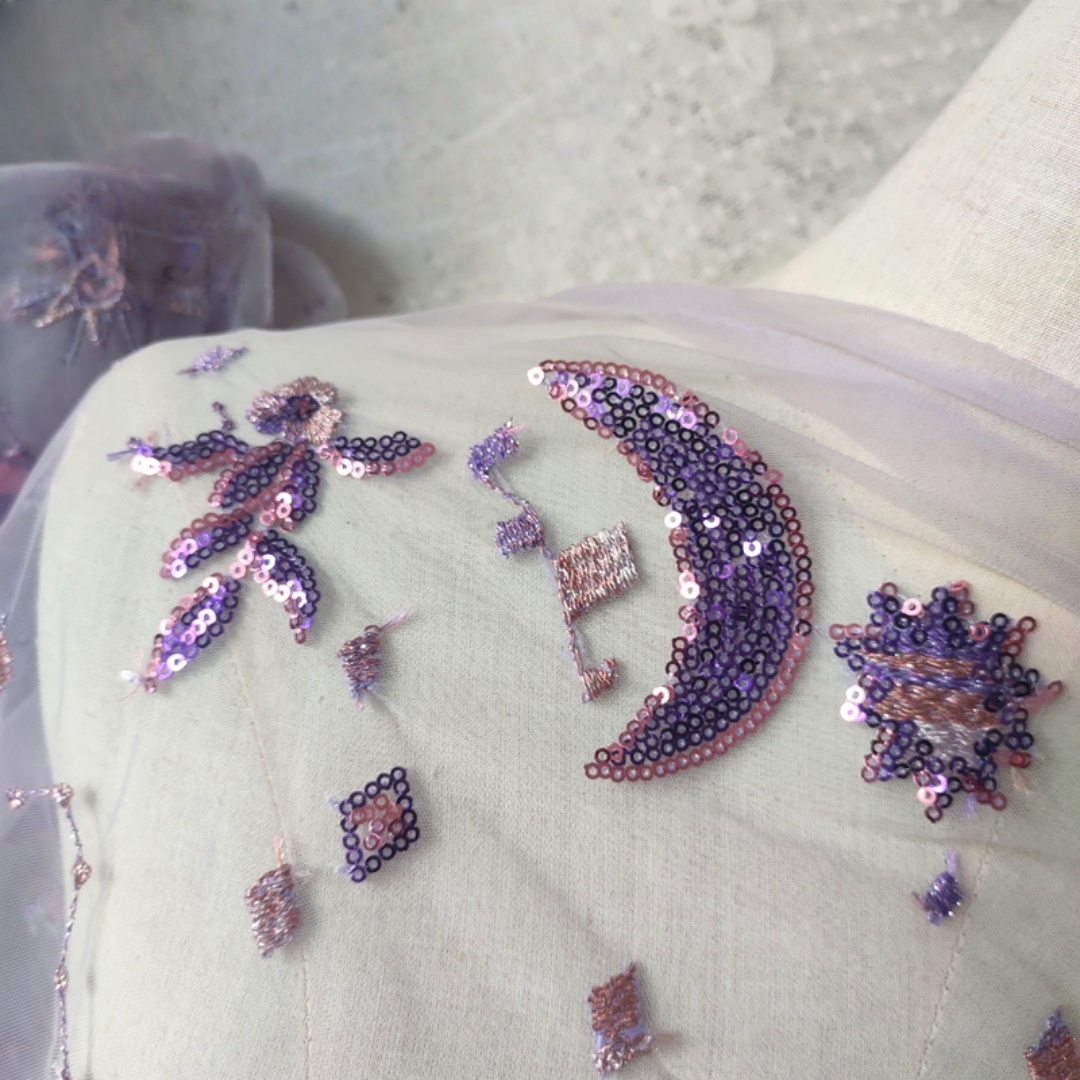0,5 metros de ancho púrpura 55 - Embroidery Net Dress reseña y precio