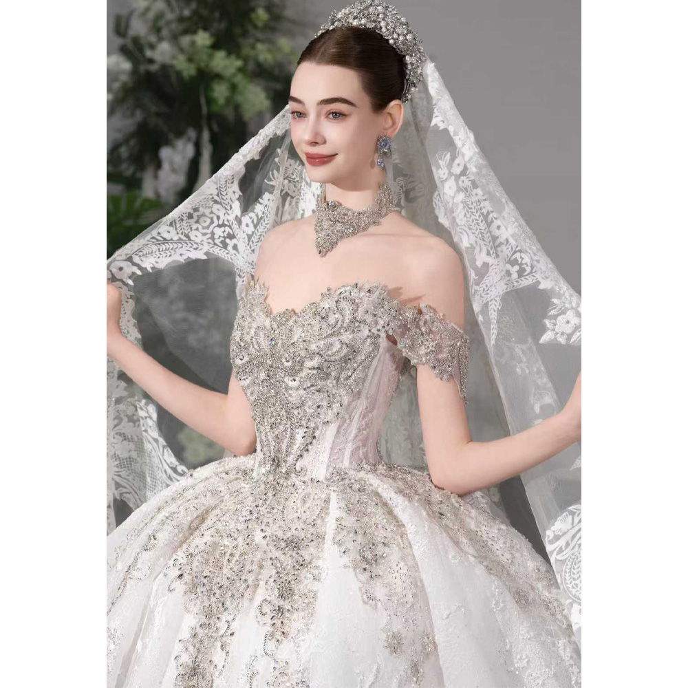 Vestido de Novia de Lujo con H - Embroidery Organza reseña y precio