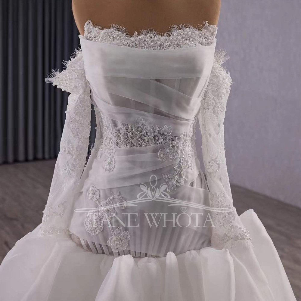 Vestidos Novias Boda sin tiran - Embroidery Organza reseña y precio