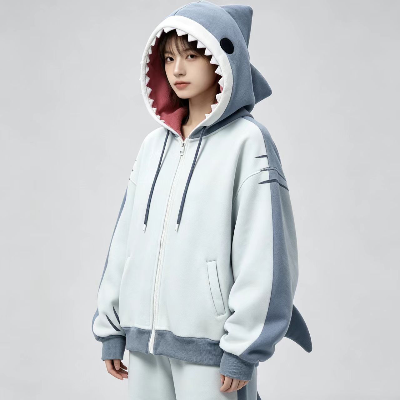 Sudadera con capucha de anime  - Embroidery Zip Up Hoodie reseña y precio
