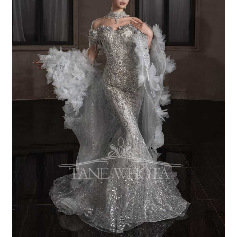 Sweetheart fuera del hombro bo - Embroidery Organza reseña y precio